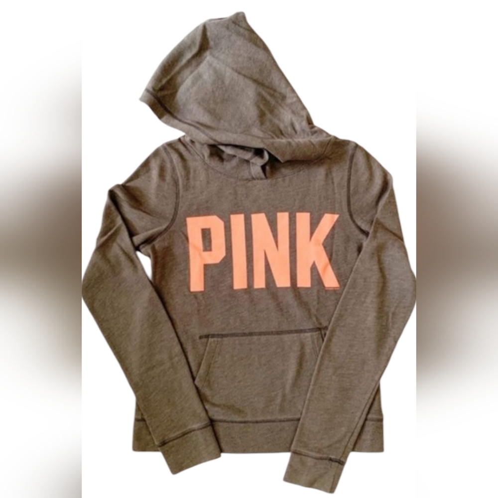 PINK Victoria's Secret Women's Gray Hoodie Sweater